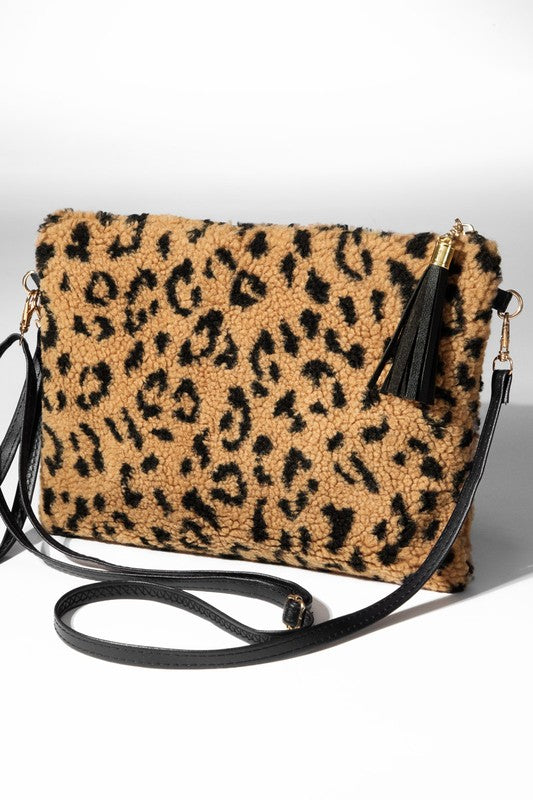 Leopard Leather Crossbody Purse